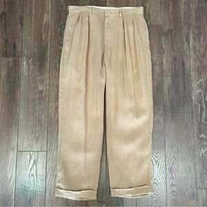 Vintage Polo Ralph Lauren 100% Linen Pants Khaki Size 34 x 30